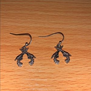 Western gun earrings
